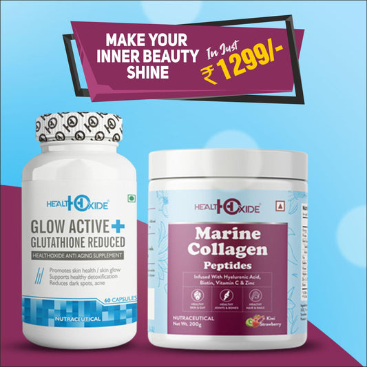 HealthOxide Marine Collagen Peptides With Glow Active-Glutathione Reduced