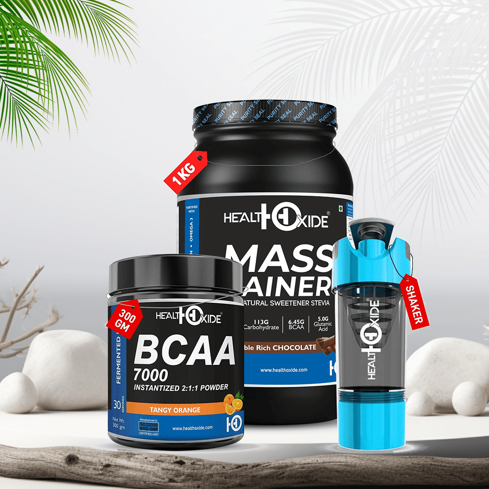 Healthoxide Mass Gainer Combo - Mass Gainer + BCAA + Shaker